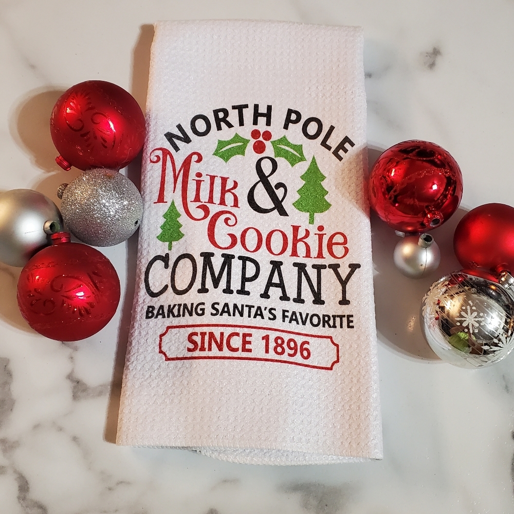 NORTH POLE Milk & Cookie COMPANY Waffle Knit Tea Towel